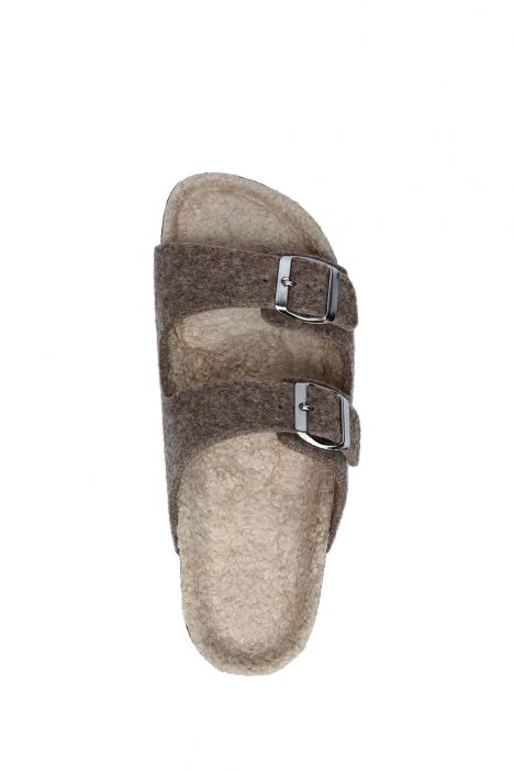 K10260KK Kifidis Soft Step Kadın Keçe Mantar Terlik 36-41 Kahverengi/05 Brown