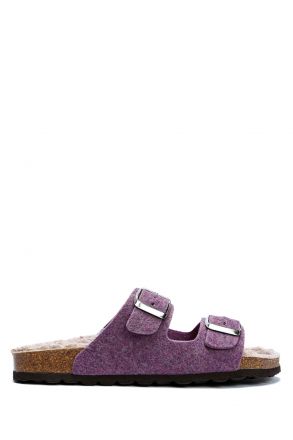K10260KK Kifidis Soft Step Kadın Keçe Mantar Terlik 36-41 Mor/82 Purple