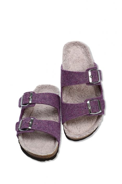 K10260KK Kifidis Soft Step Kadın Keçe Mantar Terlik 36-41 Mor/82 Purple