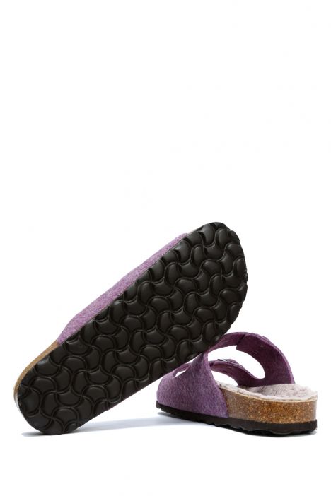 K10260KK Kifidis Soft Step Kadın Keçe Mantar Terlik 36-41 Mor/82 Purple