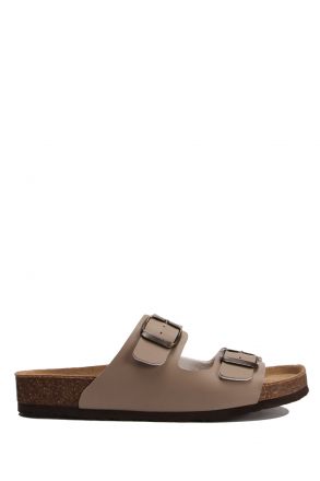 K10260SK Kifidis Soft Step Kadın Çift Bantlı  Mantar Terlik 36-41 Vizon - 014