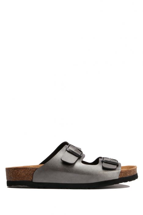 K10260SK Kifidis Soft Step Kadın Çift Bantlı  Mantar Terlik 36-41 METAL