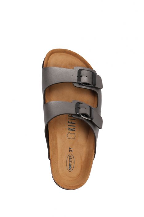 K10260SK Kifidis Soft Step Kadın Çift Bantlı  Mantar Terlik 36-41 METAL
