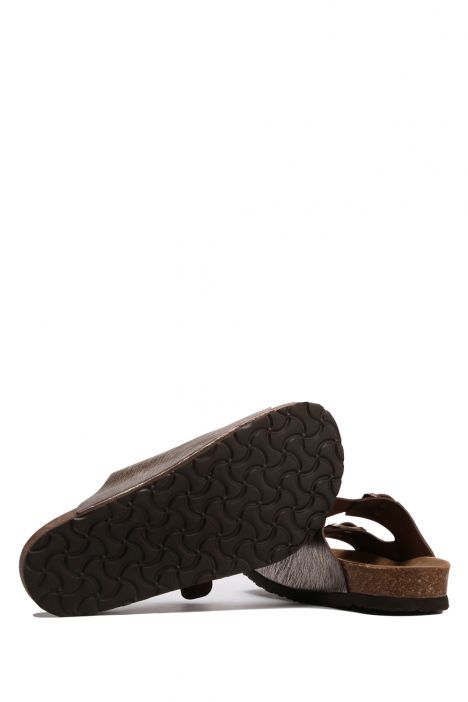 K10260SK Kifidis Soft Step Kadın Çift Bantlı  Mantar Terlik 36-41 KAHVE