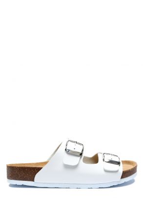 K10260SK Kifidis Soft Step Kadın Çift Bantlı  Mantar Terlik 36-41 Beyaz - 002