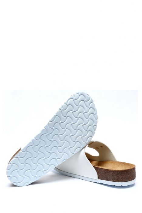 K10260SK Kifidis Soft Step Kadın Çift Bantlı  Mantar Terlik 36-41 Beyaz - 002
