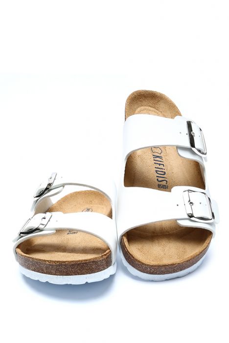 K10260SK Kifidis Soft Step Kadın Çift Bantlı  Mantar Terlik 36-41 Beyaz - 002