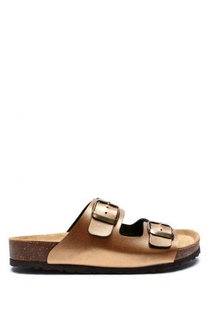 K10260SK Kifidis Soft Step Kadın Çift Bantlı  Mantar Terlik 36-41 Bronz - 020