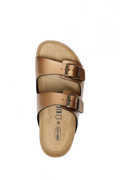 K10260SK Kifidis Soft Step Kadın Çift Bantlı  Mantar Terlik 36-41 Bronz - 020
