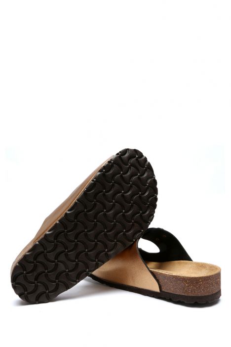 K10260SK Kifidis Soft Step Kadın Çift Bantlı  Mantar Terlik 36-41 Bronz - 020