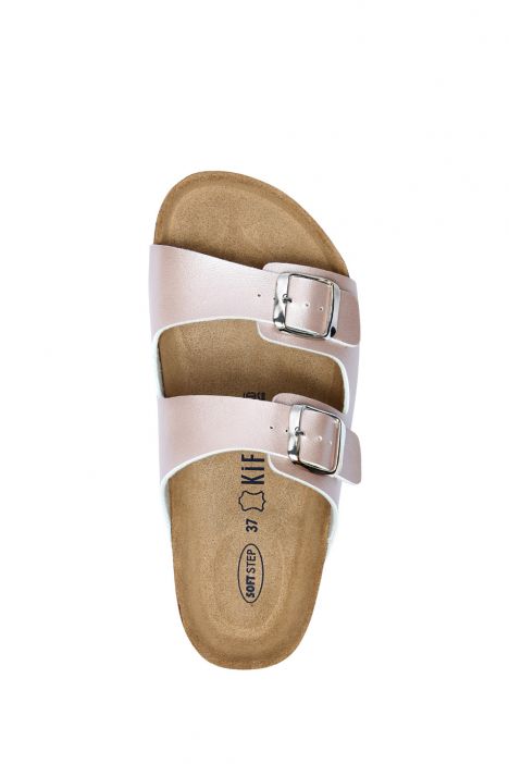 K10260SK Kifidis Soft Step Kadın Çift Bantlı  Mantar Terlik 36-41 Dore - 551