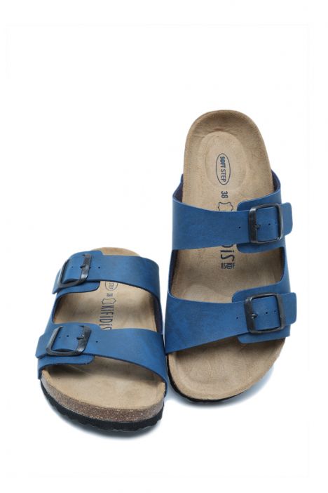 K10260SK Kifidis Soft Step Kadın Çift Bantlı  Mantar Terlik 36-41 Lacivert - 028