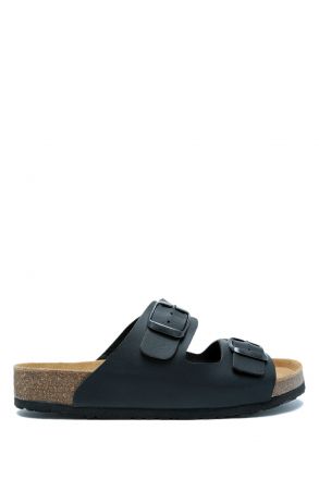 K10260SK Kifidis Soft Step Kadın Çift Bantlı  Mantar Terlik 36-41 Siyah - 001