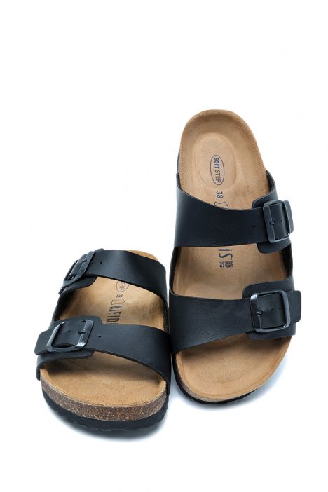 K10260SK Kifidis Soft Step Kadın Çift Bantlı  Mantar Terlik 36-41 Siyah - 001