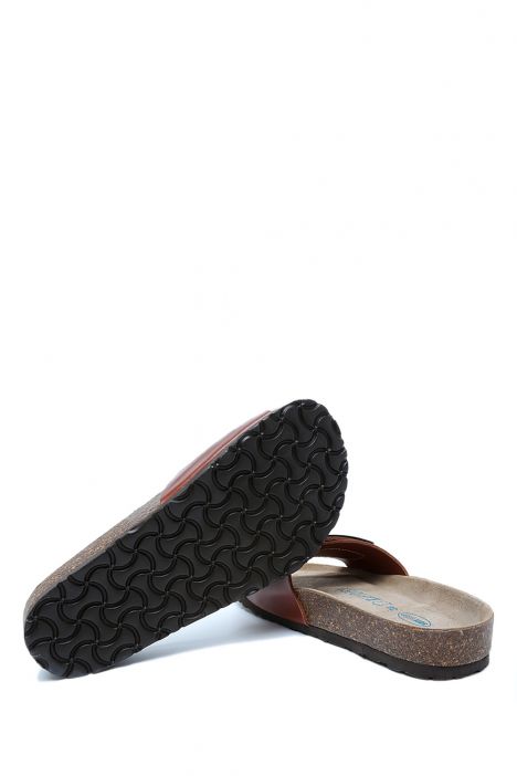 K10280DK Kifidis Soft Step Kadın Deri Mantar Terlik 36-41 Konyak Deri