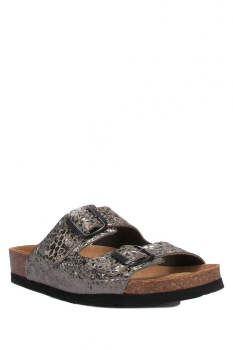 K10402DK Kifidis Kadın Mantar Terlik 36-41 Metalik Bas.Nub.