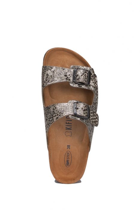 K10402DK Kifidis Kadın Mantar Terlik 36-41 Metalik Bas.Nub.