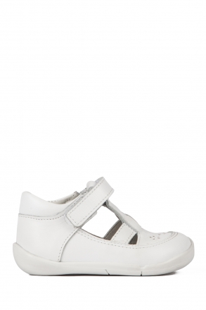 K120 Kifidis-Kids İlk Adım Kız Çocuk Deri Ayakkabı 19-24 Beyaz / White