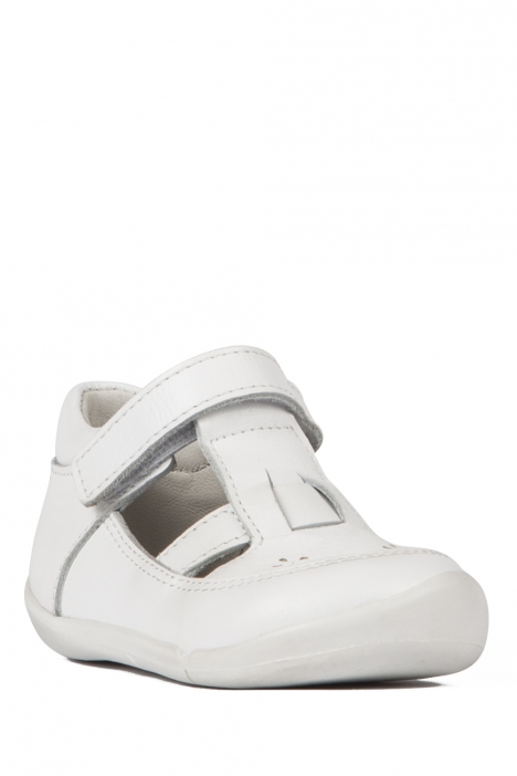 K120 Kifidis-Kids İlk Adım Kız Çocuk Deri Ayakkabı 19-24 Beyaz / White