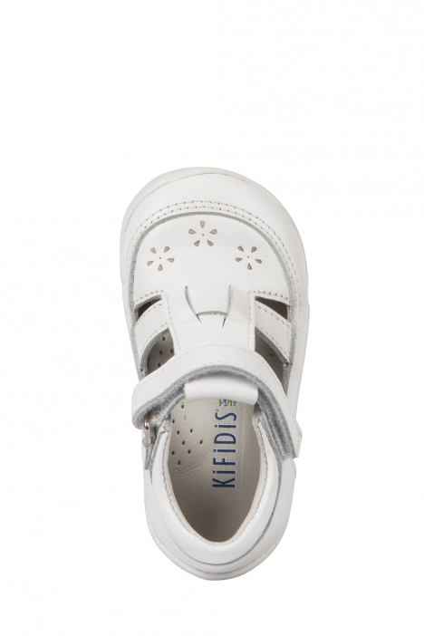 K120 Kifidis-Kids İlk Adım Kız Çocuk Deri Ayakkabı 19-24 Beyaz / White