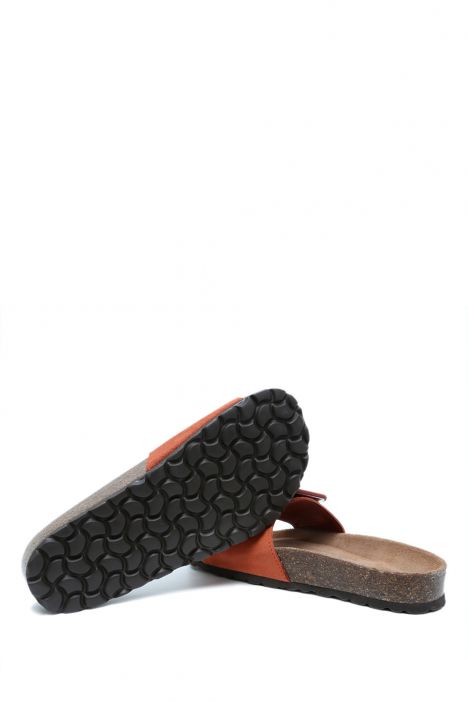 K13664 Kifidis Soft Step Kadın Tek Bantlı Mantar Terlik 36-41 Ruggine/Kiremit