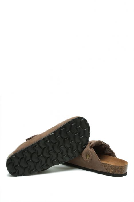 K13740SK Kifidis Soft Step Kadın Süet Deri Sabo Mantar Terlik 36-41 Vizon/Tortora 842-008