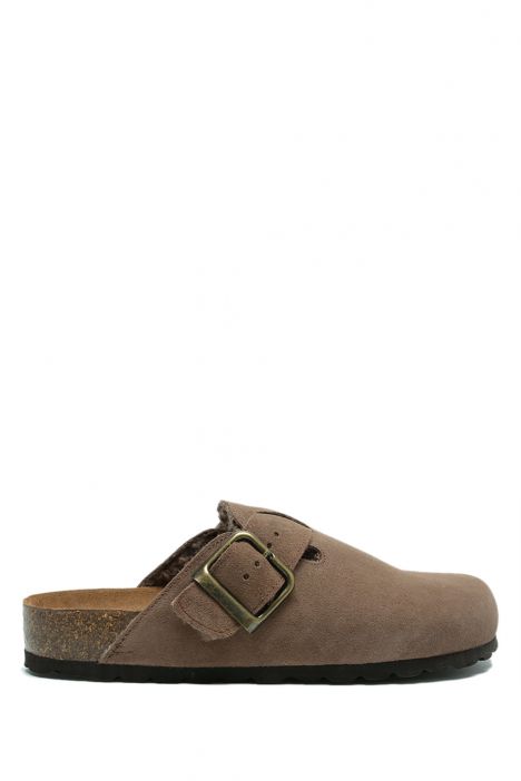 K13740SK Kifidis Soft Step Kadın Süet Deri Sabo Mantar Terlik 36-41 Vizon/Tortora 842-008