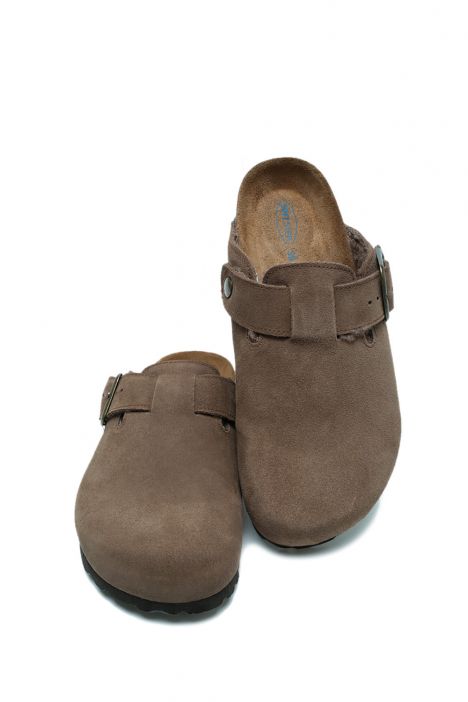 K13740SK Kifidis Soft Step Kadın Süet Deri Sabo Mantar Terlik 36-41 Vizon/Tortora 842-008