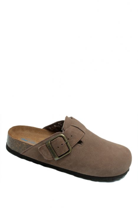 K13740SK Kifidis Soft Step Kadın Süet Deri Sabo Mantar Terlik 36-41 Vizon/Tortora 842-008