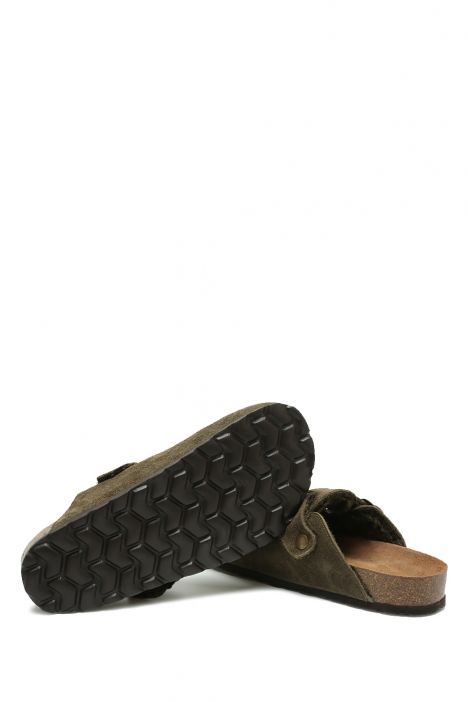 K13740SK Kifidis Soft Step Kadın Süet Deri Sabo Mantar Terlik 36-41 Orman Yeşili/Bosco 842-034