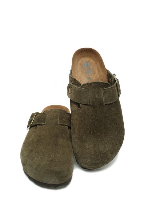 K13740SK Kifidis Soft Step Kadın Süet Deri Sabo Mantar Terlik 36-41 Orman Yeşili/Bosco 842-034