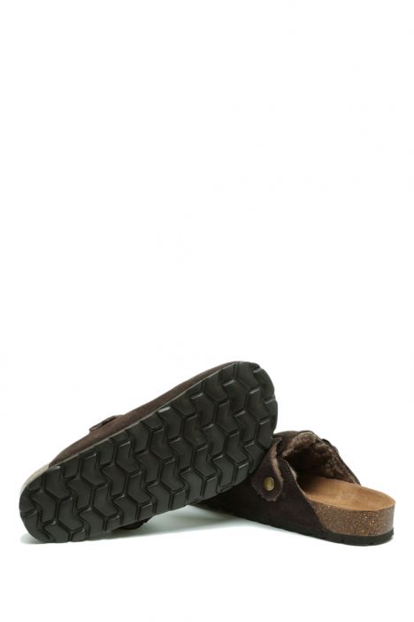 K13740SK Kifidis Soft Step Kadın Süet Deri Sabo Mantar Terlik 36-41 Koyu Kahve/Dark Brown
