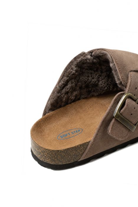 K13740SK Kifidis Soft Step Kadın Süet Deri Sabo Mantar Terlik 36-41 Vizon/Tortora 842-008