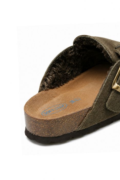 K13740SK Kifidis Soft Step Kadın Süet Deri Sabo Mantar Terlik 36-41 Orman Yeşili/Bosco 842-034