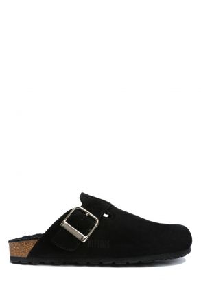 K13740SK Kifidis Soft Step Kadın Süet Deri Sabo Mantar Terlik 36-41 Siyah/Nero