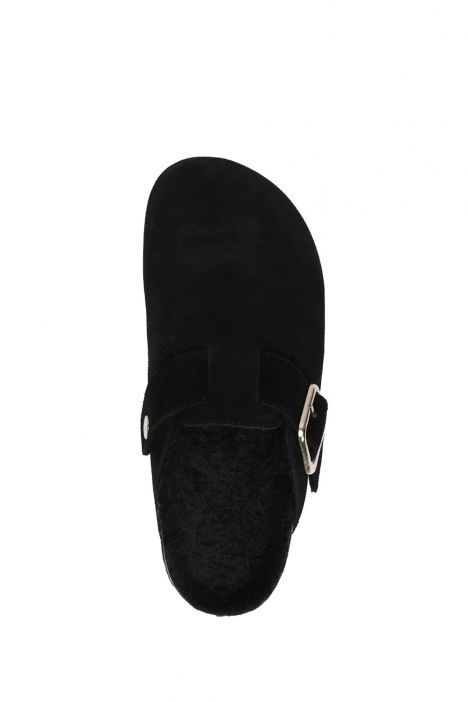 K13740SK Kifidis Soft Step Kadın Süet Deri Sabo Mantar Terlik 36-41 Siyah/Nero