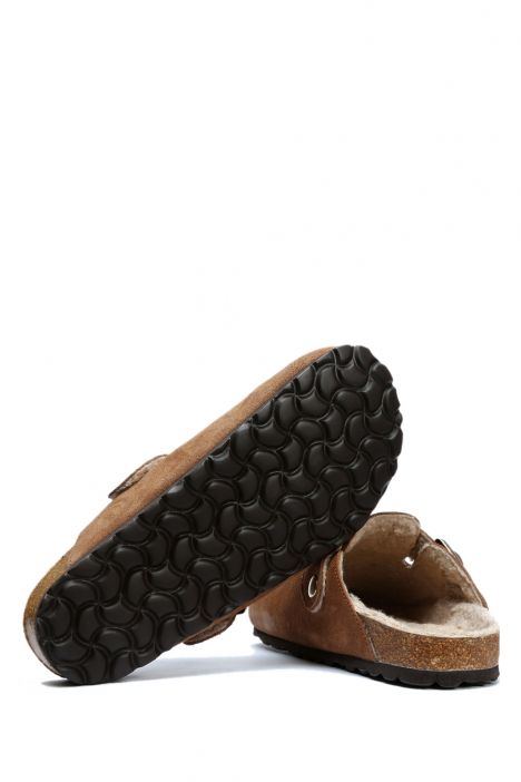 K13740SK Kifidis Soft Step Kadın Süet Deri Sabo Mantar Terlik 36-41 Kahverengi/Brown