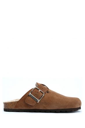 K13740SK Kifidis Soft Step Kadın Süet Deri Sabo Mantar Terlik 36-41 Kahverengi/Brown
