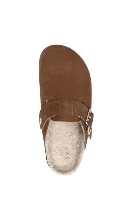 K13740SK Kifidis Soft Step Kadın Süet Deri Sabo Mantar Terlik 36-41 Kahverengi/Brown