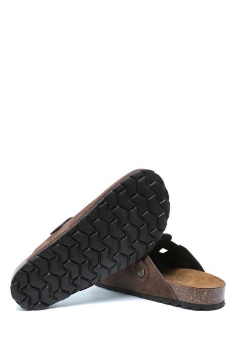 K13789SD Kifidis Soft Step Kadın Süet Deri Sabo Mantar Terlik 36-41 Kahverengi/Brown