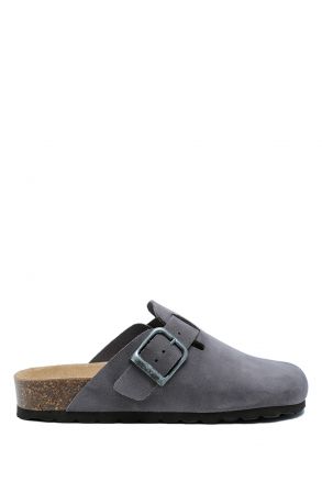 K13789SD Kifidis Soft Step Kadın Süet Deri Sabo Mantar Terlik 36-41 Gri/Grey