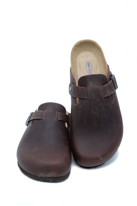 K13808DE Kifidis Soft Step Erkek Deri Sabo Mantar Terlik 40-46 Kahve/Dk. Brown