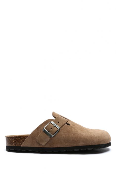 K13808SE Kifidis Soft Step Erkek Deri Sabo Mantar Terlik 41-46 Antrasit Süet/Dark Grey Suede