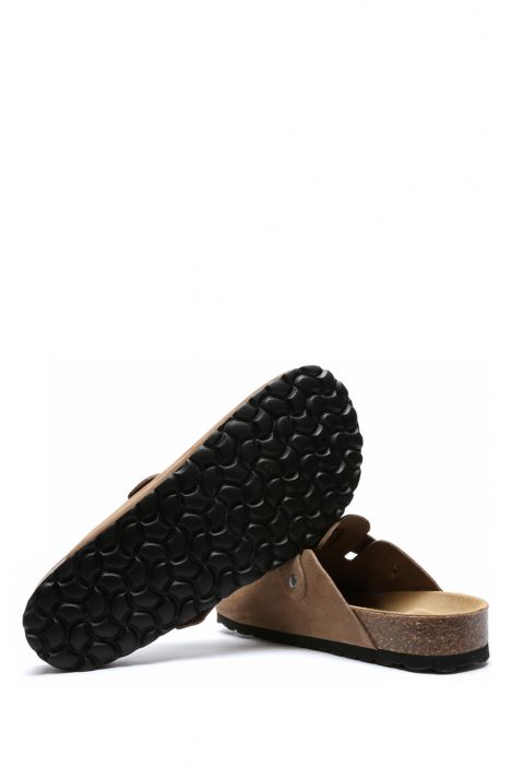 K13808SE Kifidis Soft Step Erkek Deri Sabo Mantar Terlik 41-46 Antrasit Süet/Dark Grey Suede