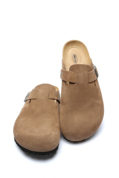 K13808SE Kifidis Soft Step Erkek Deri Sabo Mantar Terlik 41-46 Antrasit Süet/Dark Grey Suede