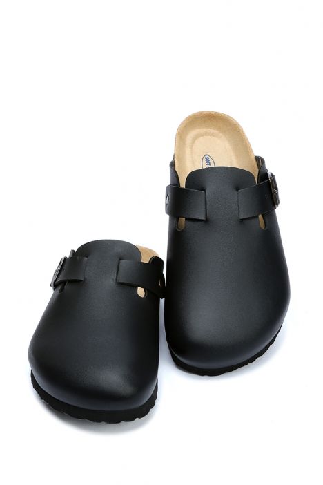 K13808SE Kifidis Soft Step Erkek Deri Sabo Mantar Terlik 41-46 Siyah/Nero