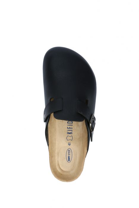 K13808SE Kifidis Soft Step Erkek Deri Sabo Mantar Terlik 41-46 Siyah/Nero