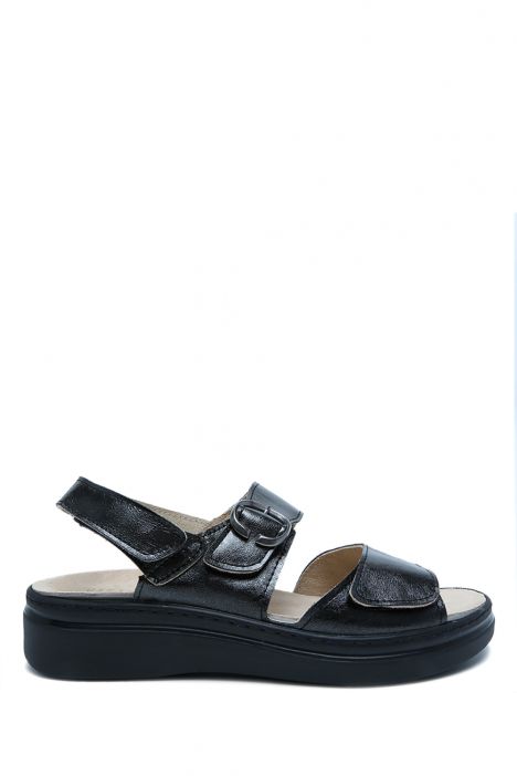 K138 Kifidis Italy Anatomik Kadın Deri Sandalet 36-41 Dubai Nero-Fn/Siyah