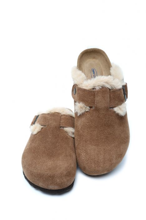 K14207-029SD Kifidis Soft Step Kadın Süet Deri Sabo Mantar Terlik 36-41 Kahverengi/Brown