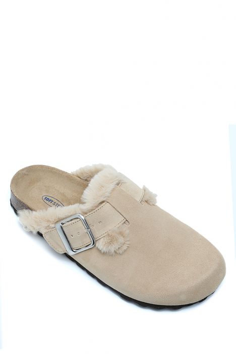 K14207-029SD Kifidis Soft Step Kadın Süet Deri Sabo Mantar Terlik 36-41 Bej/Beige